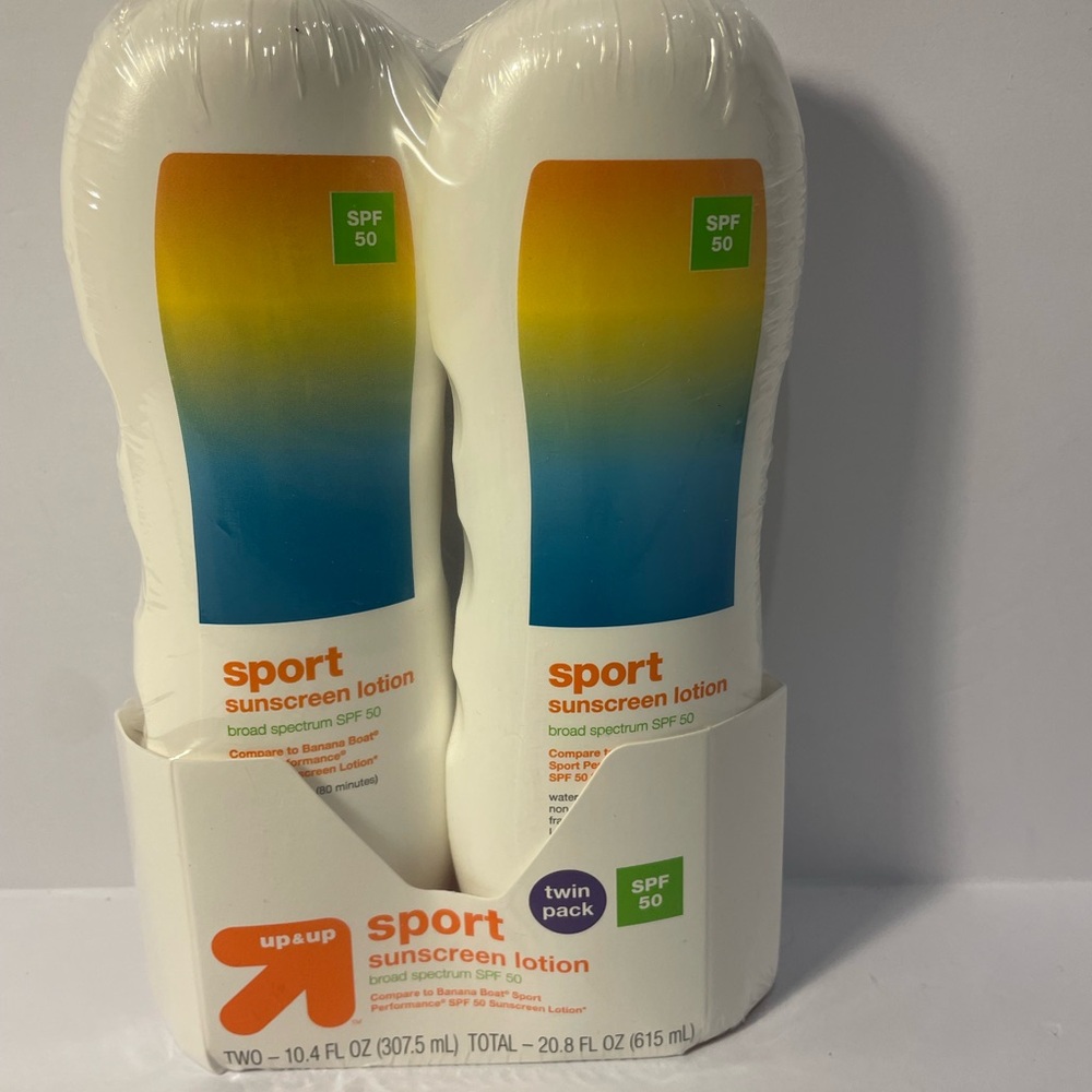 Up & Up Sport Sunscreen Lotion SPF 50 (2) Pack Expires 2/2027